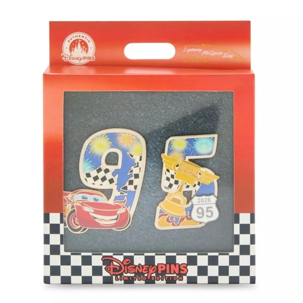 Lightning McQueen Day 2026 "95" Cars Pin Set Limited Edition LE 750 BNIB In Hand